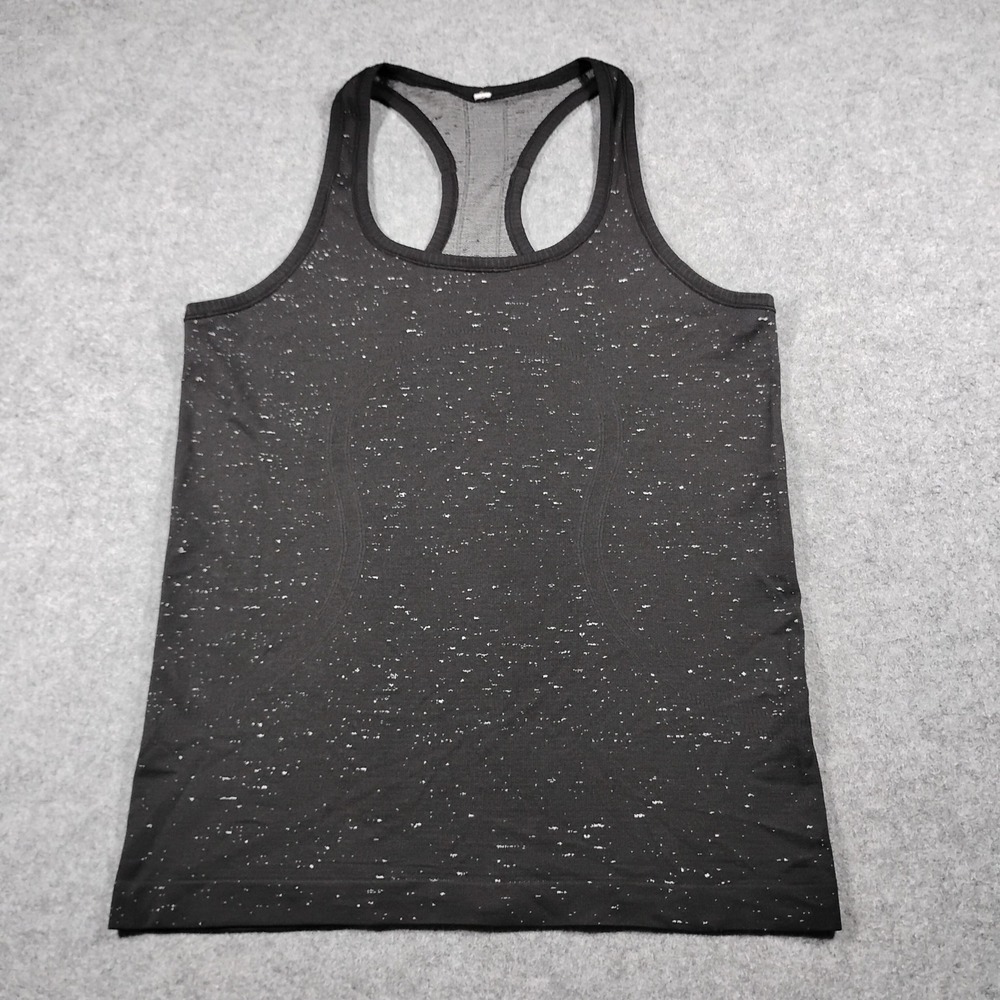 Lululemon Swiftly Tech Racerback Tank Womens Size 8 Black White Speckled Running